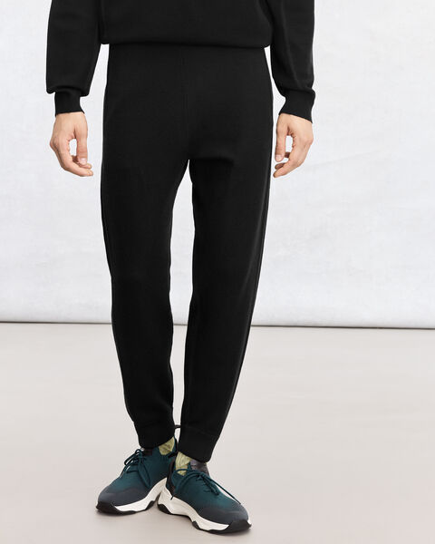 Shadow Jogpants with Leather Detail, Noir, hi-res