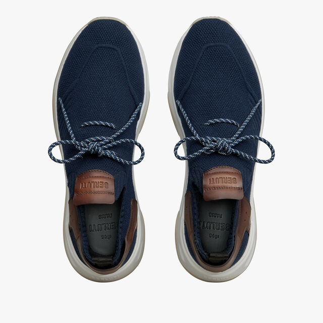 Shadow Cashmere And Leather Sneaker, NAVY, hi-res 3