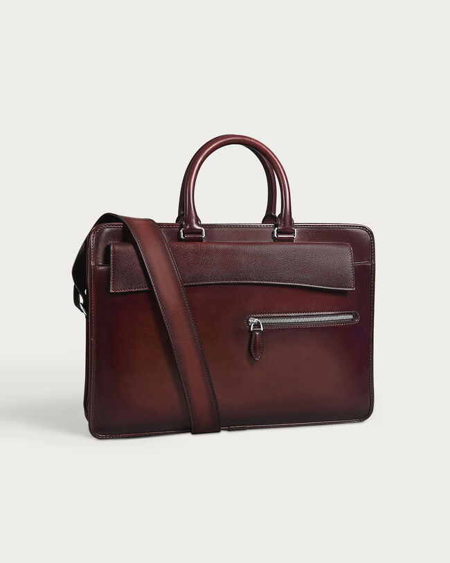 Un Jour Pocket Briefcase, Legno Bruciato, hi-res