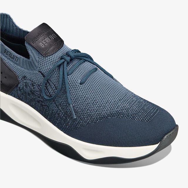 Shadow Scritto Knit And Lagoon Calf Sneaker, GRADIANT BLUE, hi-res 5
