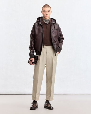 レザーパティーヌ アンジュール フード ブルゾン, Fondant, hi-res