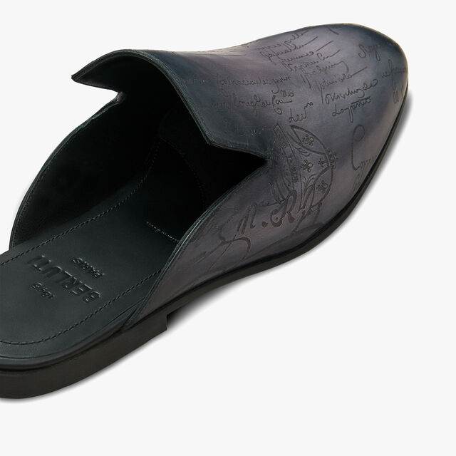 Cyrus Scritto Leather Slipper, LIGHT ALUMINIO, hi-res 5