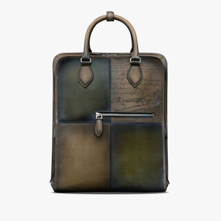 Premier Jour Scritto Leather Backpack, OLIVE, hi-res
