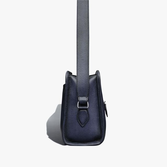 Journalier Scritto Leather Messenger, INDIGO DENIM, hi-res 4