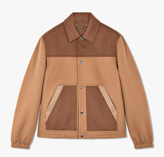 Double Face Wool Coach Jacket With Leather Details, BEIGE / CAMEL, hi-res
