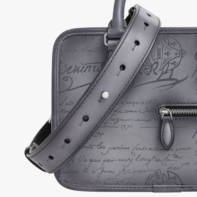 Un Jour Gulliver Scritto Leather Messenger, LIGHT ALUMINIO, hi-res 8