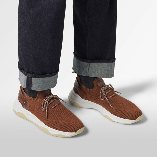 Shadow Cashemere And Lagoon Calf Sneaker , TOFFEE, hi-res 8
