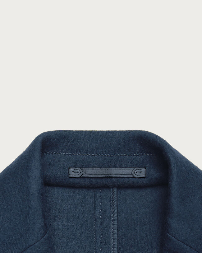 Jersey Jacket with Leather Detail, Midnight Blue, hi-res