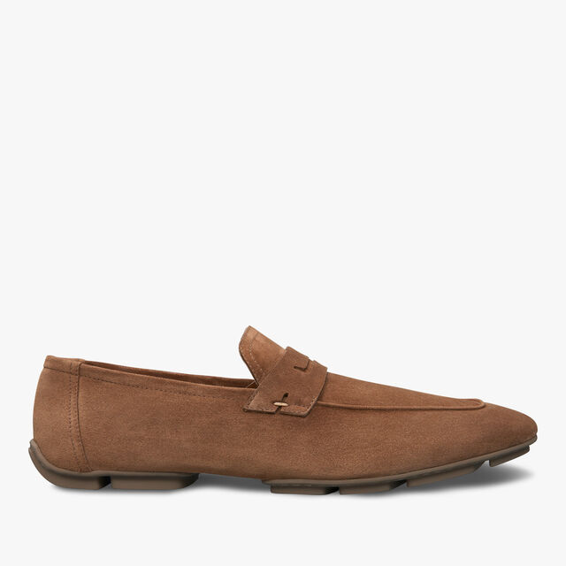 Lorenzo Drive Camoscio Leather Loafer, VISONE, hi-res 1