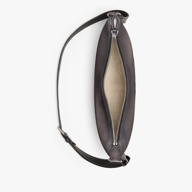 Toujours Soft Zipped Hobo XS In Scritto Leather, CHARCOAL, hi-res 9
