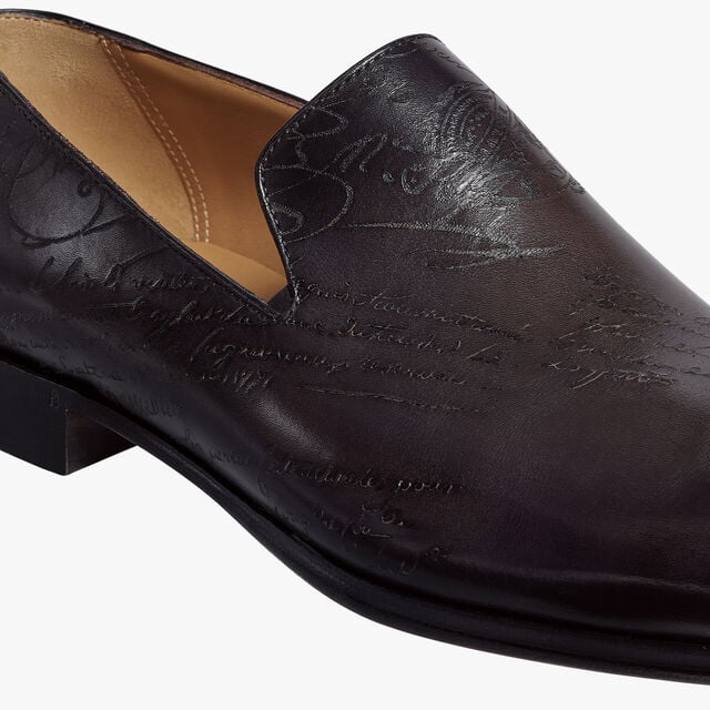 Cursive Galet Scritto Leather Loafer, NERO GRIGIO, hi-res 9