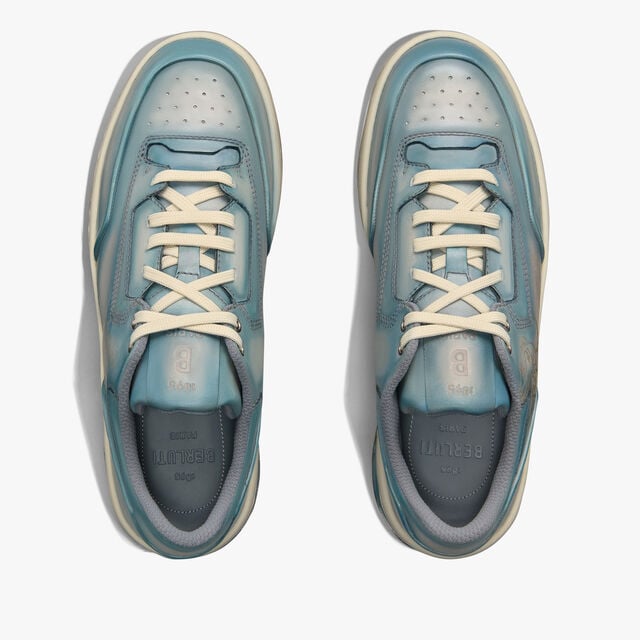 Playoff Scritto Venezia Calf Leather Sneaker, STONE DENIM, hi-res 3