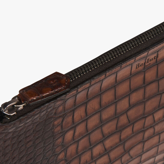 Nino Small Alligator Leather Document Holder, MOGANO, hi-res 5