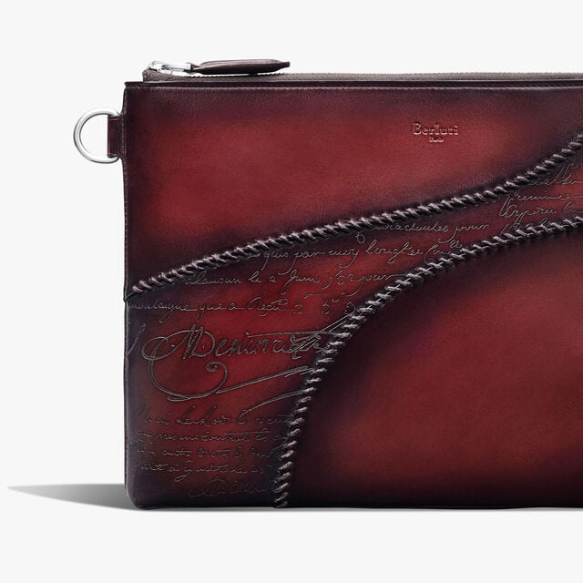 Nino GM Scritto Leather Clutch, SAINT EMILION, hi-res 5