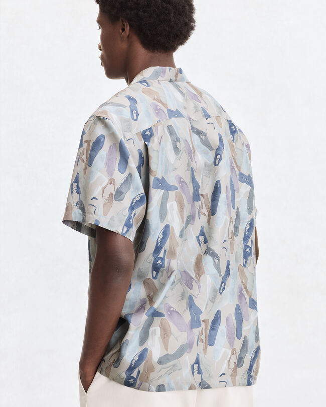 Shoes Polaroid Pattern Short-Sleeves Shirt, Pearl Grey, hi-res