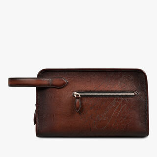 Trousse De Toilette Morning En Cuir Scritto, SOFT BROWN, hi-res