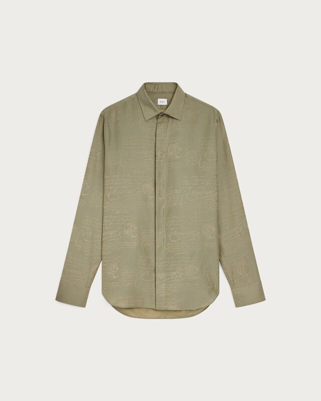 Andy Scritto Pattern Shirt, Salvia, hi-res