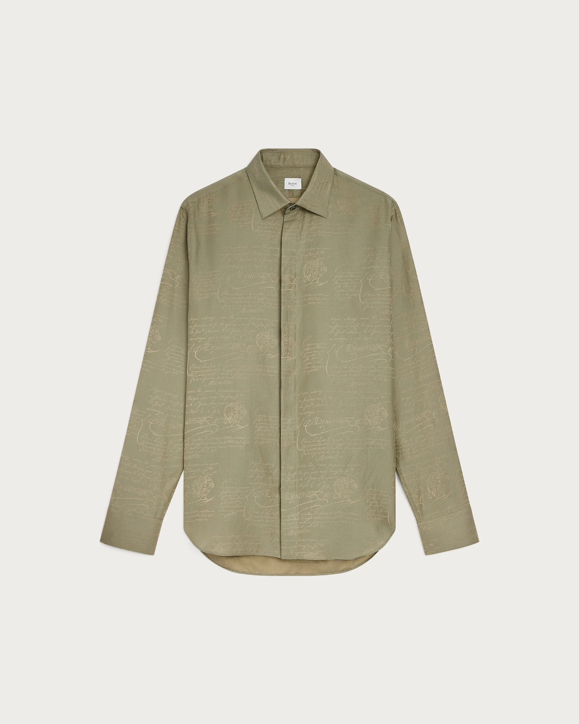 Andy Scritto Pattern Shirt, Salvia, hi-res