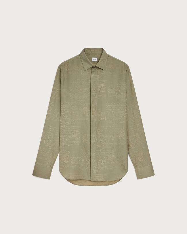 Andy Scritto Pattern Shirt, Salvia, hi-res