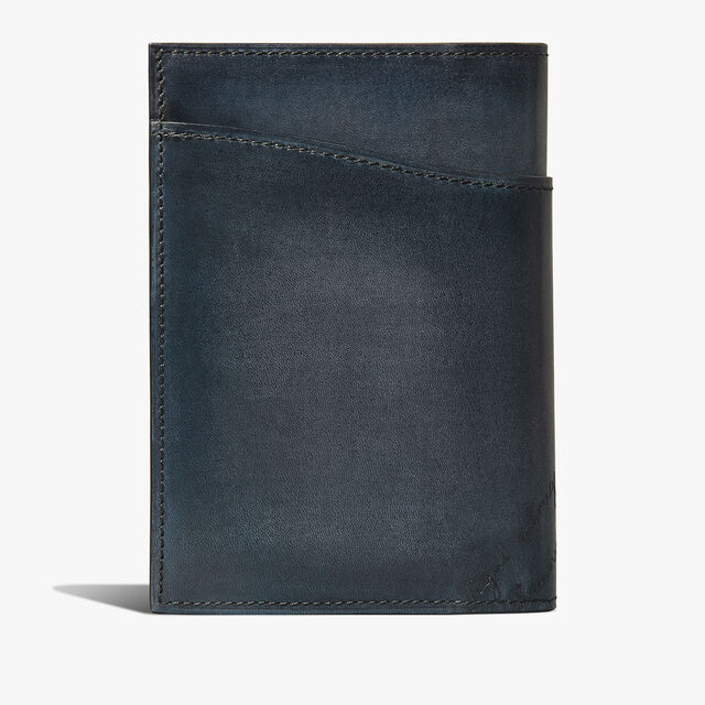 Escale Gradiant Scritto Leather Passport Holder, BLU MINERALE, hi-res 2