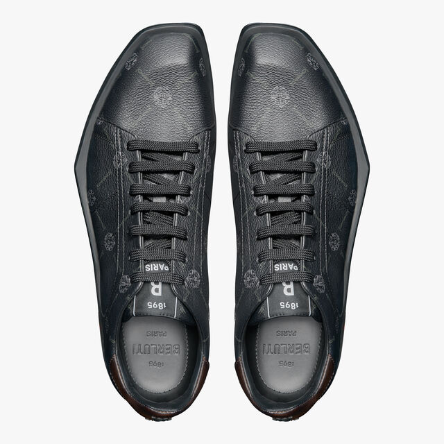 Stellar Canvas Signature and Leather Low-Cut Sneaker, BLACK + TDM INTENSO, hi-res