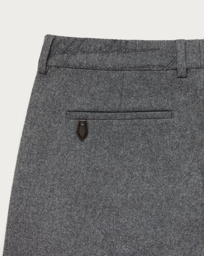 Pantalon Alessandro avec D&eacute;tail en Cuir, Anthracite, hi-res