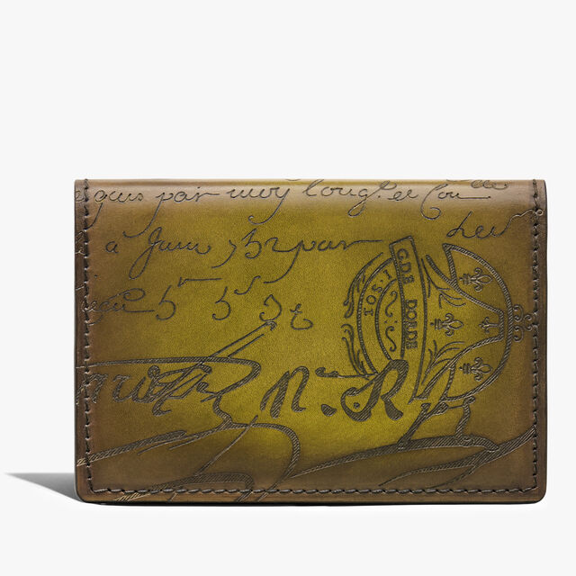 Porte-Cartes Imbuia En Cuir Scritto, JUNGLE GREEN, hi-res 1