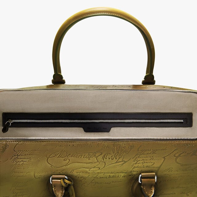 Jour Off GM Scritto Leather Travel Bag, JUNGLE GREEN, hi-res 6