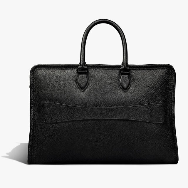 Sac de Voyage Overnight En Cuir, DEEP BLACK, hi-res 4