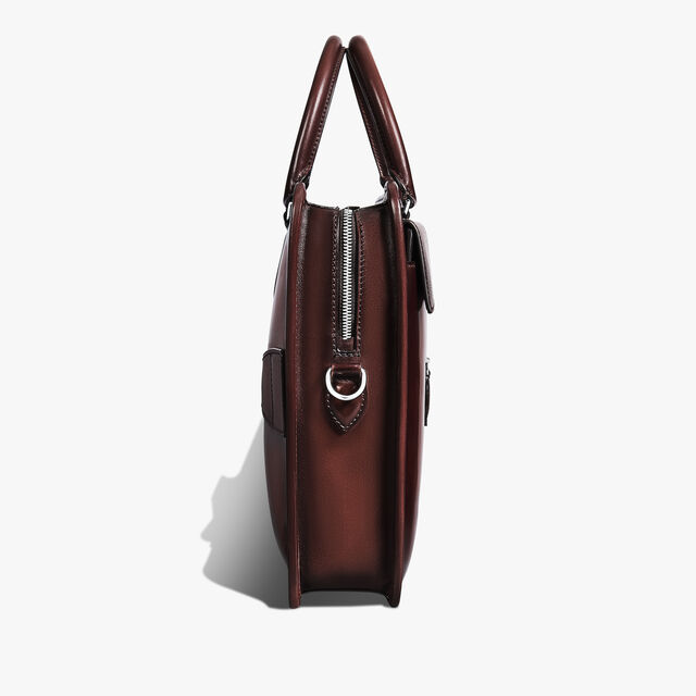 Un Jour Pocket Leather Briefcase, LEGNO BRUCIATO, hi-res 5