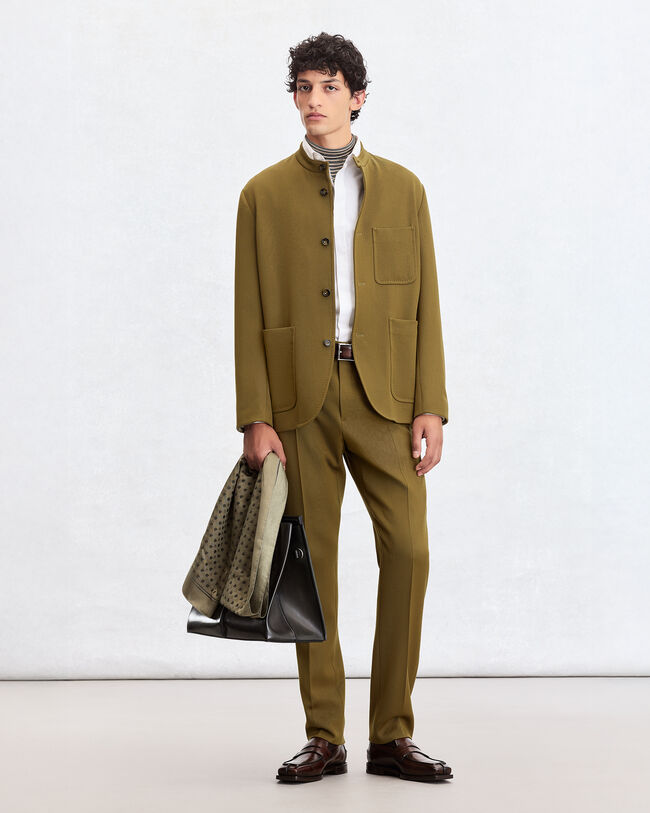 Pantalon Alessandro avec D&eacute;tail en Cuir, Citrus Green, hi-res