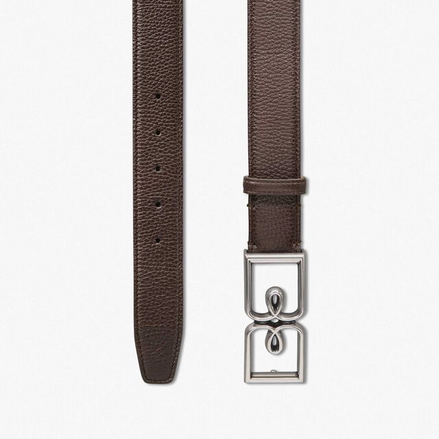 B Volute Echo Leather 35 mm Belt, DARK BROWN, hi-res 2