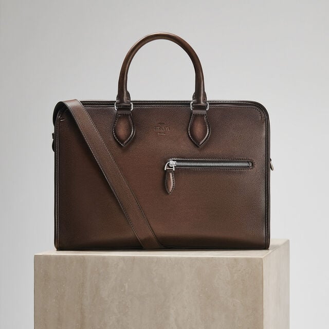Un Jour Mini Leather Briefcase, SOFT BROWN, hi-res 7