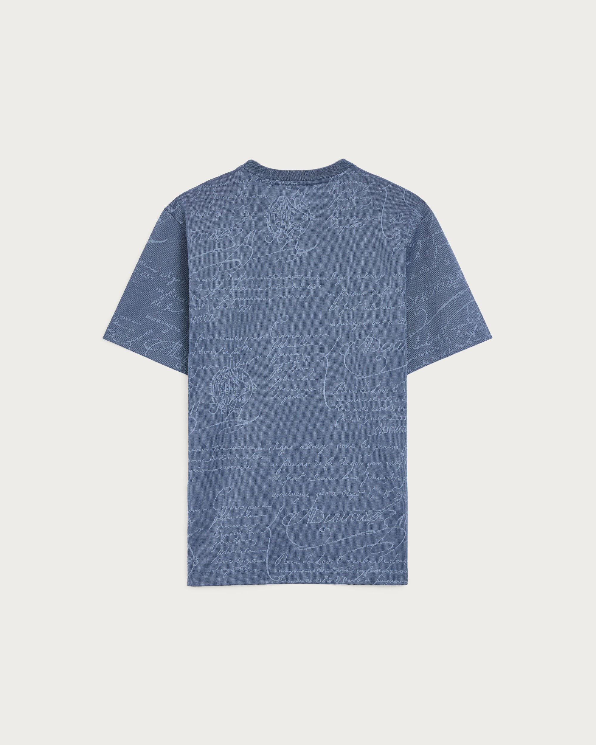 Scritto Piqu&eacute; T-shirt, Nile Blue, hi-res