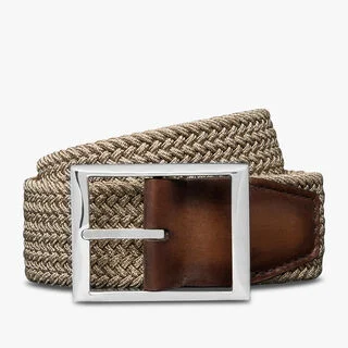 Ceinture Classic 35 MM En Tissu et Cuir, SAND, hi-res