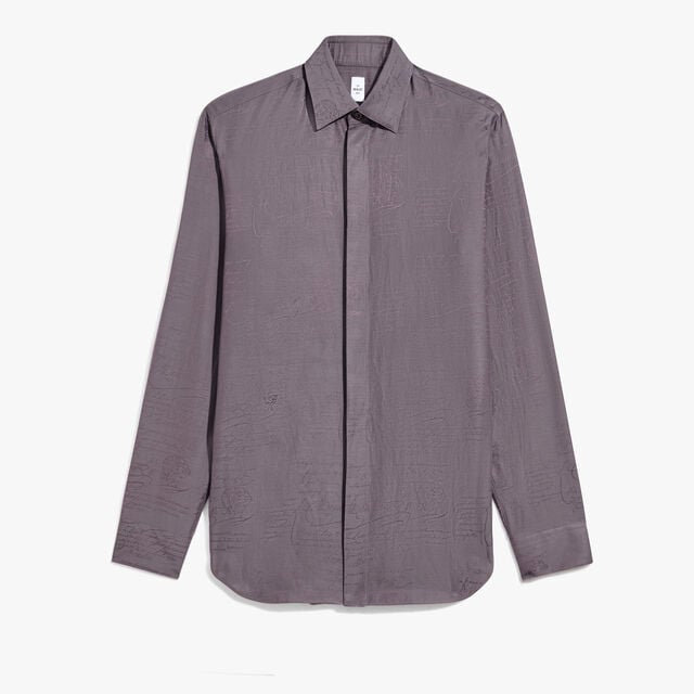 Cotton Silk Scritto Andy Shirt, SMOCKY LILAC, hi-res 1