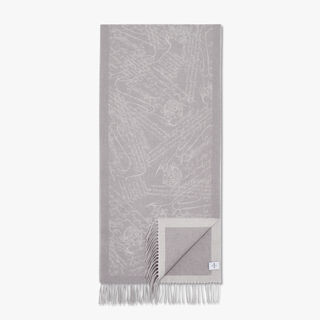 Double Face Scritto Scarf, LIGHT TAUPE / PEARL GREY, hi-res