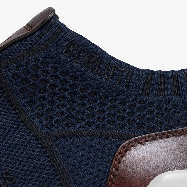 Shadow Knit And Leather Sneaker, NAVY, hi-res 7