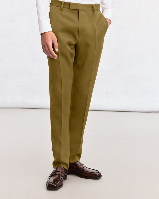 Alessandro Trousers with Leather Detail, Citrus Green, hi-res