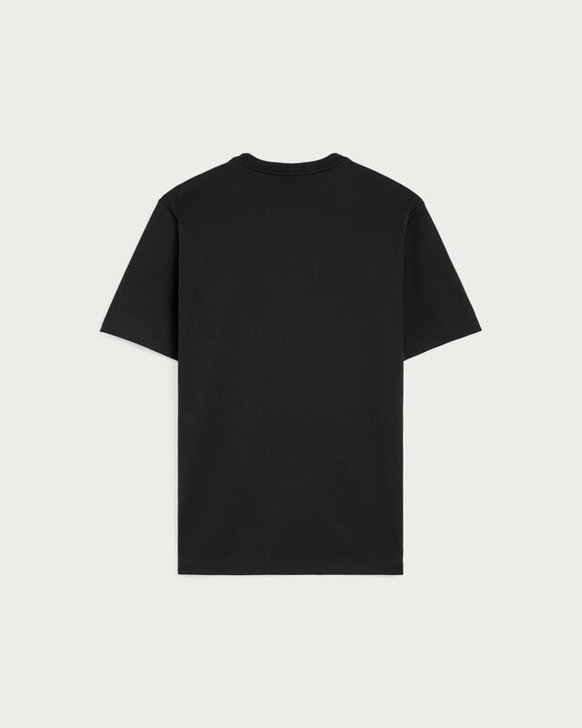 Pocket T-shirt with Leather Detail, Noir, hi-res