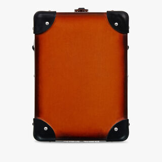 Globe-Trotter Mini Canvas And Leather Messenger Bag , BLACK + TERRACOTTA, hi-res