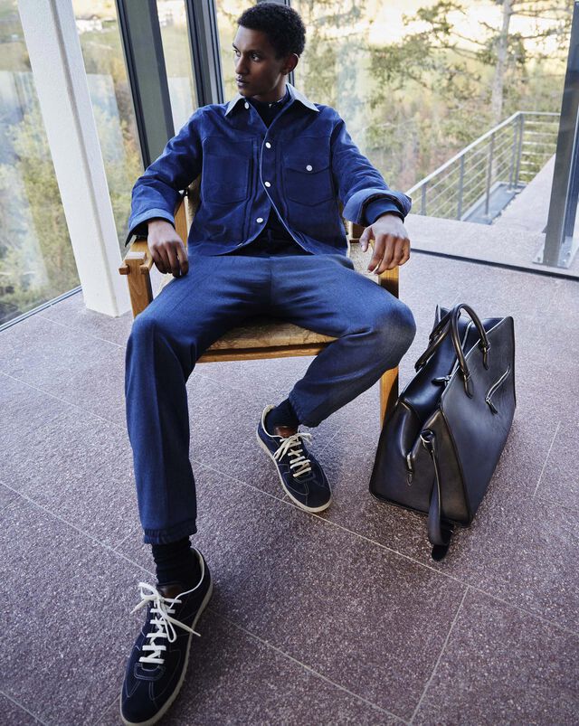 Trainer Suede Sneaker, NAVY, hi-res 2