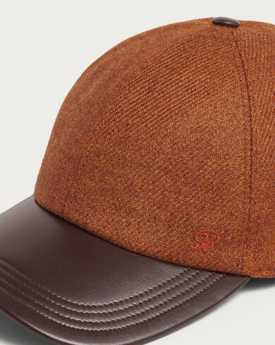 B-Thabor Embroidery  Cap with Leather Visor, Automn Brown, hi-res