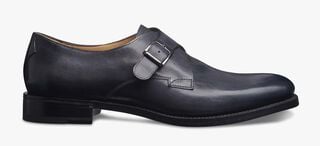 Classic Roccia Calf Leather Buckle Shoe, NERO GRIGIO, hi-res
