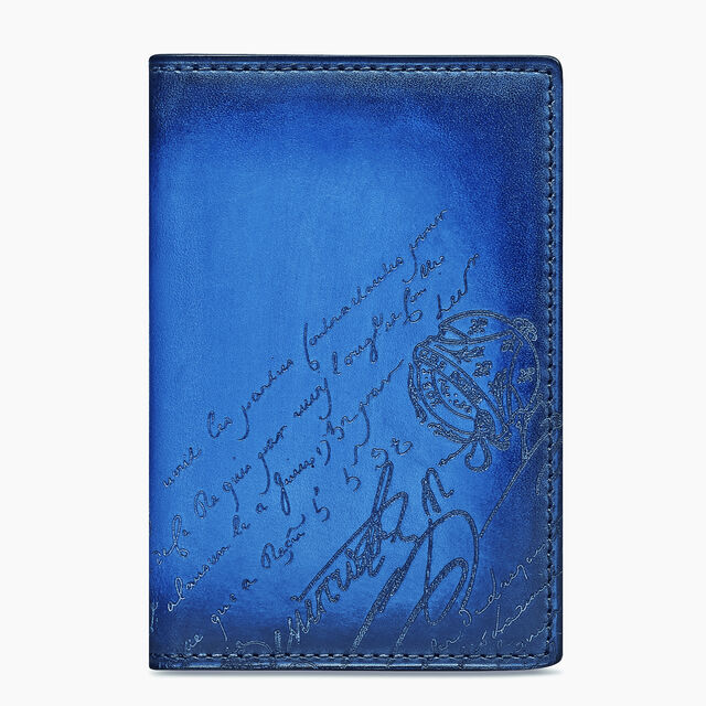 Jagua Scritto Swipe Leather Card Holder, BLUE HILLS, hi-res