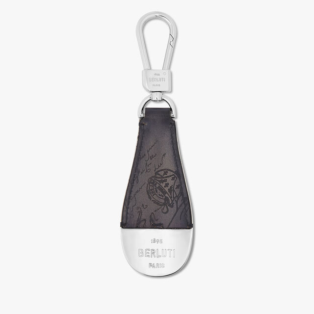 Shoehorn Scritto Leather Key Ring, LIGHT ALUMINIO, hi-res 1