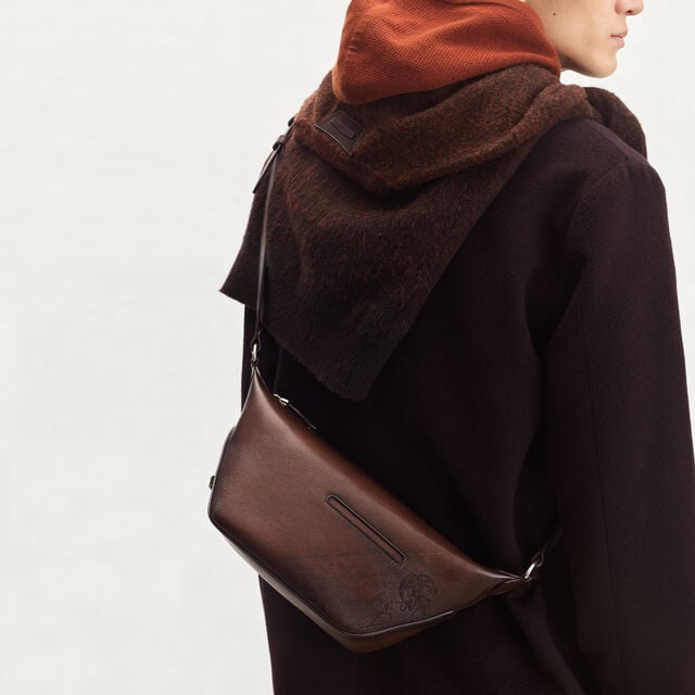 Sac Bandoulière Toujours Soft Zipped Hobo Xs En Cuir Scritto, SOFT BROWN, hi-res 4
