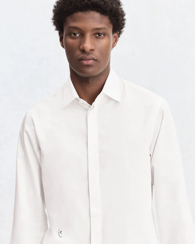 Andy Shirt with Alessandro Embroidery, Blanc Optique, hi-res