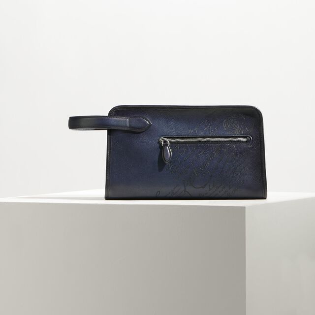 Trousse De Toilette Morning En Cuir Scritto, INDIGO DENIM, hi-res 7