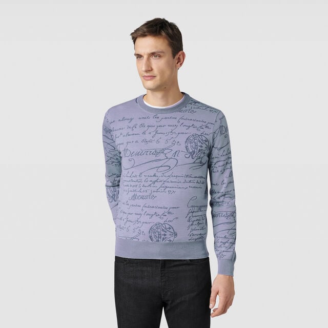 Pull En Laine Scritto, SEASIDE GREY, hi-res 2